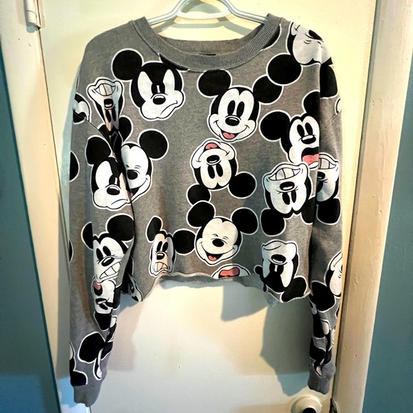 Disney Mickey Mouse Cropped Sweatshirt - Picture 1 of 5